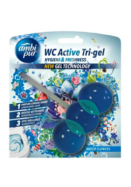 Гелевий підвісний блок для туалету Ambi Pur WC Active Tri-gel Водяні квіти, 45 г